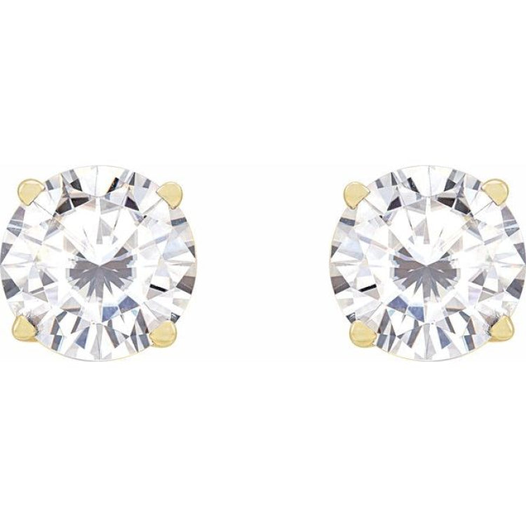 14K Yellow 6.5 mm Stuller Lab-Grown Moissanite Earrings