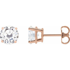 14K Rose 6.5 mm Stuller Lab-Grown Moissanite Earrings