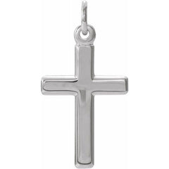 14K White Cross Pendant
