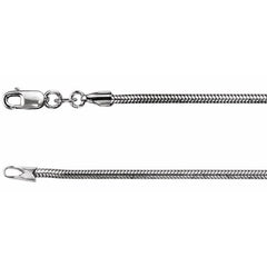 Rhodium-Plated Sterling Silver 1.5 mm Snake 20" Chain