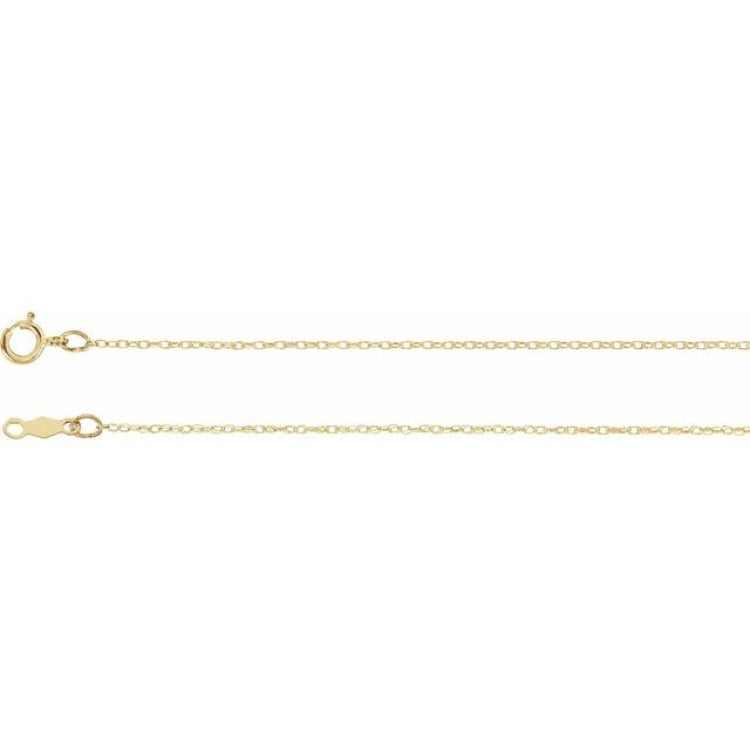 14K Yellow .75 mm Rope 18" Chain