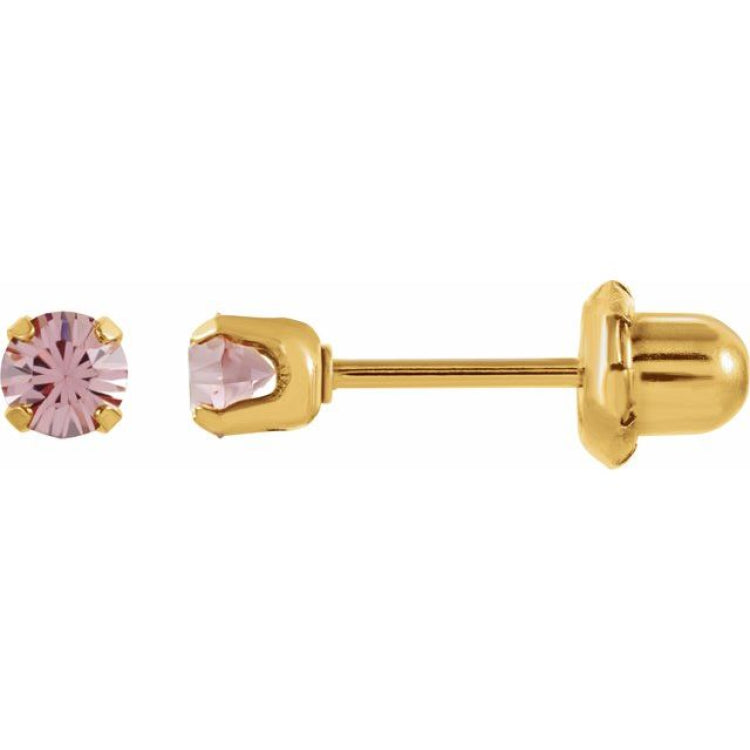 24K Gold-Plated Stainless Steel Imitation Alexandrite Inverness® Piercing Earrings