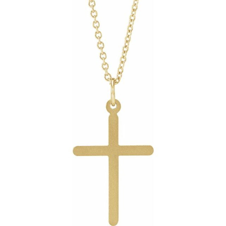 14K Yellow Cross 18" Necklace