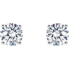 14K White 3/4 CTW Natural Diamond Cocktail-Style Earrings