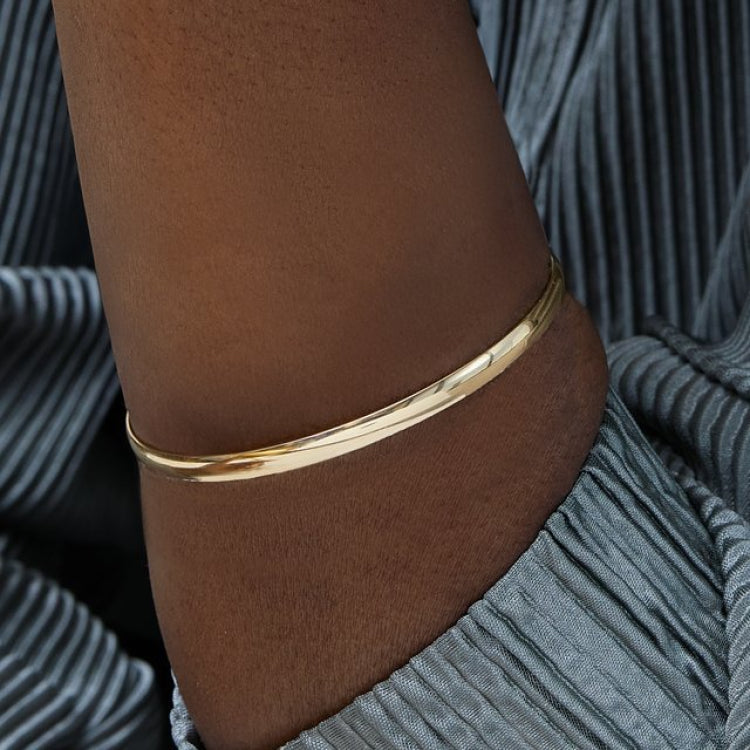 14K Yellow Engravable 4 mm Half Round Bangle 7 1/2" Bracelet