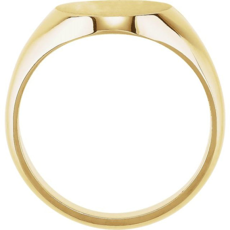14K Yellow 12x10 mm Oval Signet Ring