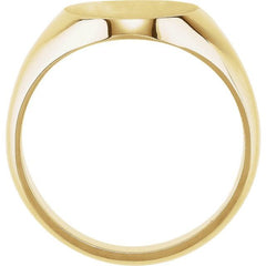 14K Yellow 12x10 mm Oval Signet Ring