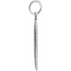 14K White 26x18 mm Oval Miraculous Medal