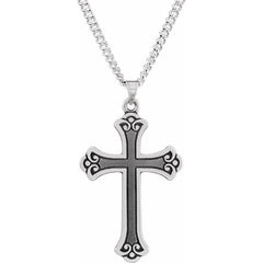 Sterling Silver Fancy Cross Pendant