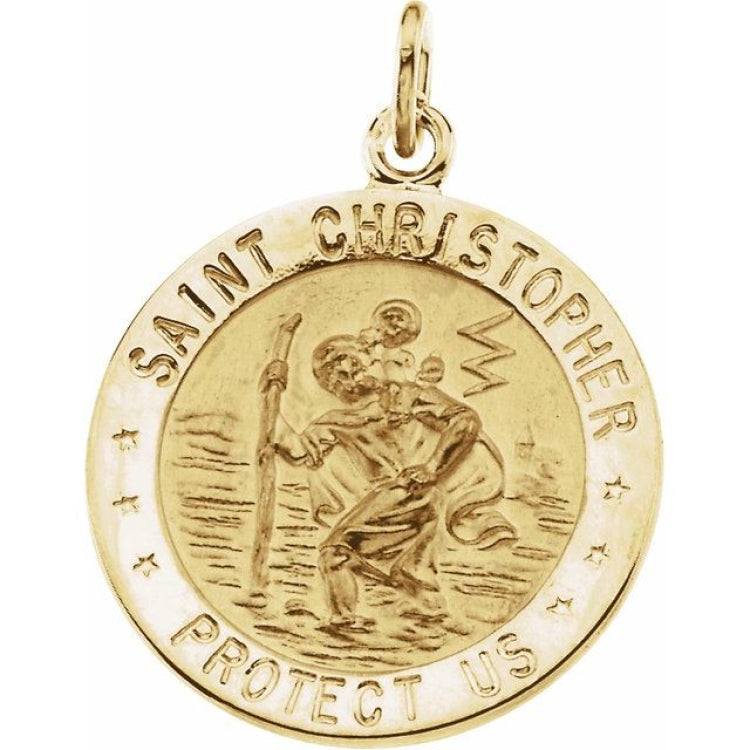 14K Yellow 20 mm St. Christopher Medal