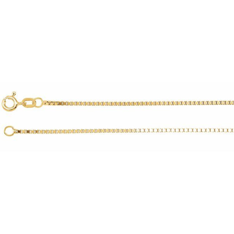 14K Yellow 1.3 mm Diamond-Cut Box 24" Chain