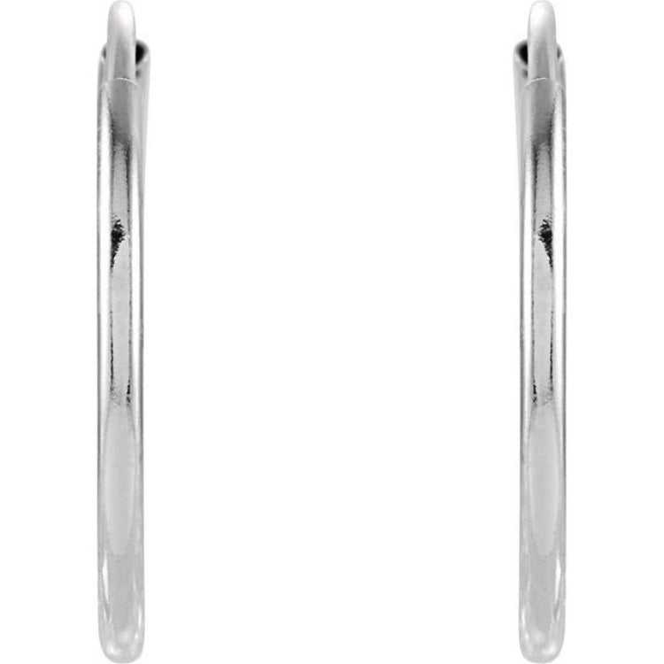 14K White Endless Tube 15 mm Hoop Earring