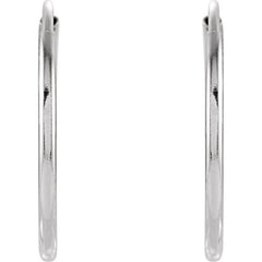 14K White Endless Tube 15 mm Hoop Earring