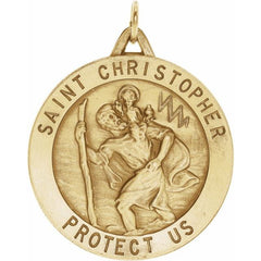 14K Yellow 29 mm St. Christopher Medal