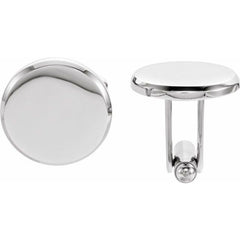Stainless Steel 18.5 mm Engravable Cuff Links