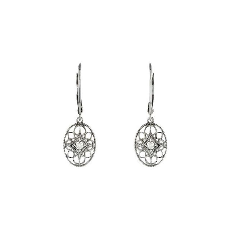 Sterling Silver .06 CTW Natural Diamond Earrings