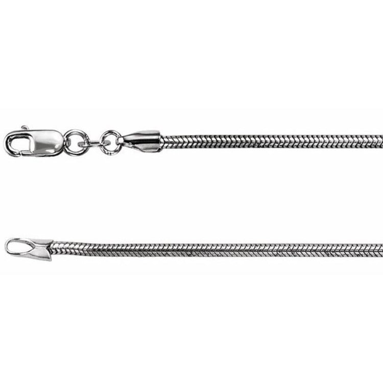 Sterling Silver 1.5 mm Snake 16" Chain
