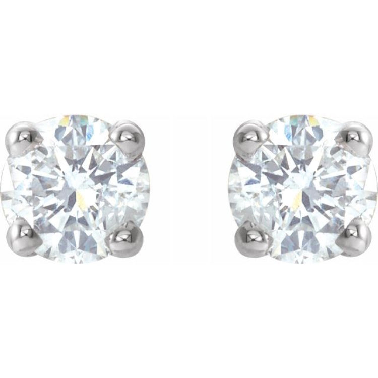14K White 1/5 CTW Natural Diamond Earrings