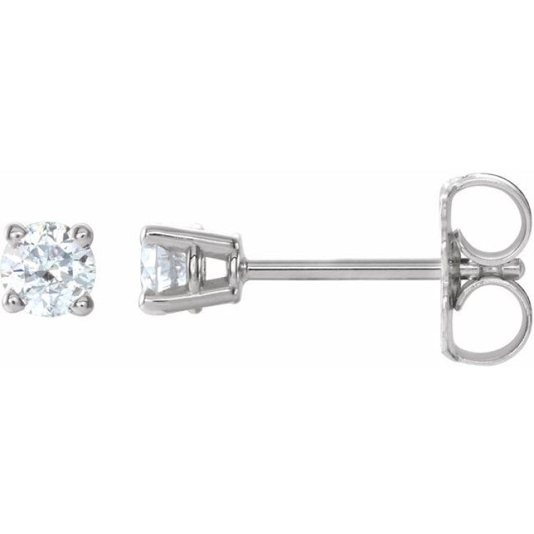 14K White 1/4 CTW Natural Diamond Earrings