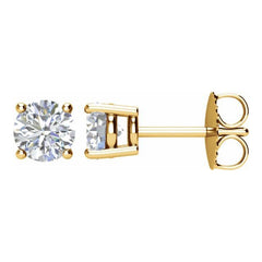 14K Yellow 1 CTW Natural Diamond Earrings