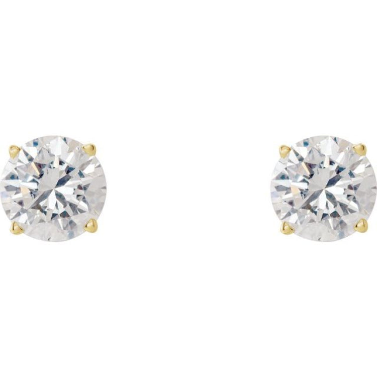 14K Yellow 1 1/2 CTW Natural Diamond Earrings