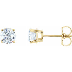 14K Yellow 1 CTW Natural Diamond Earrings