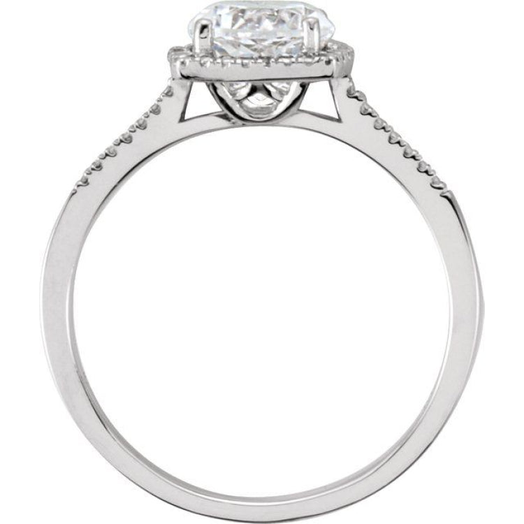 Sterling Silver Lab-Grown White Sapphire & .01 CTW Natural Diamond Ring