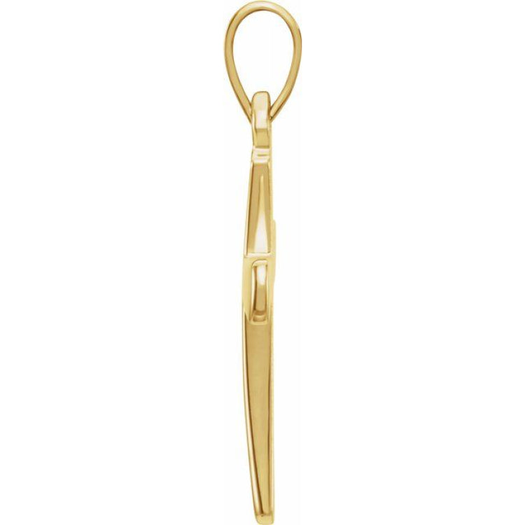 14K Yellow Cross Pendant