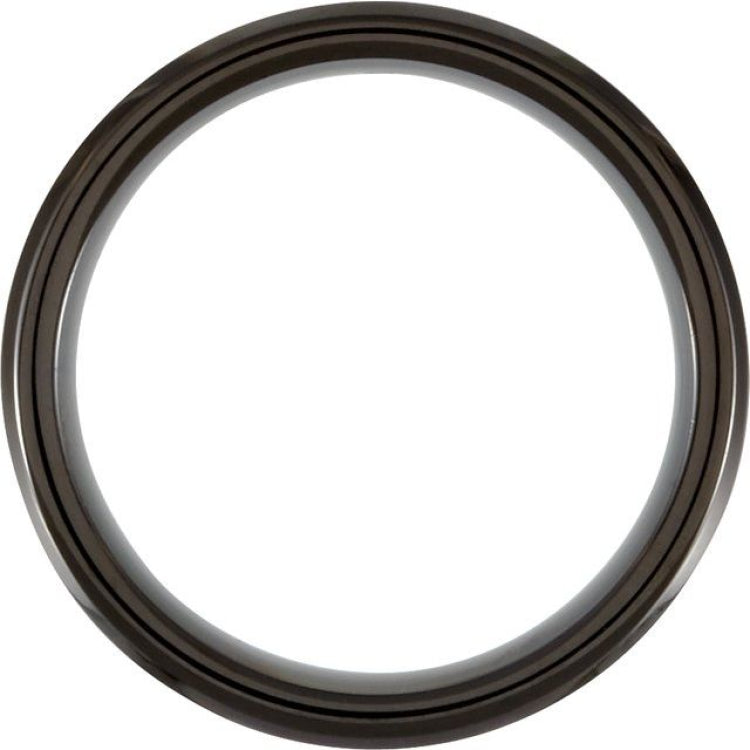 Black PVD Cobalt 8 mm Casted Wood Inlay Comfort-Fit Band Size 11