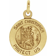 14K Yellow 12 mm St. Christopher Medal