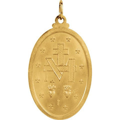 14K Yellow 29x20 mm Oval Miraculous Medal