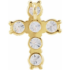 14K Yellow 9/10 CTW Natural Diamond Cross Pendant