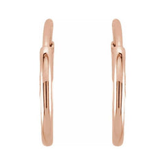 14K Rose Endless Tube 10 mm Hoop Earring