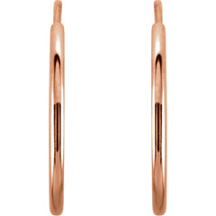 14K Rose Endless Tube 15 mm Hoop Earring