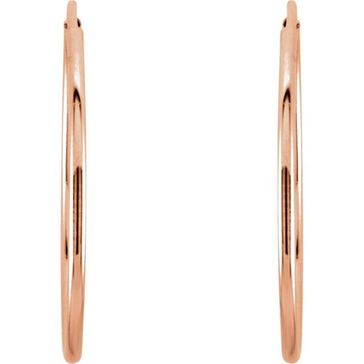 14K Rose Endless Tube 20 mm Hoop Earring