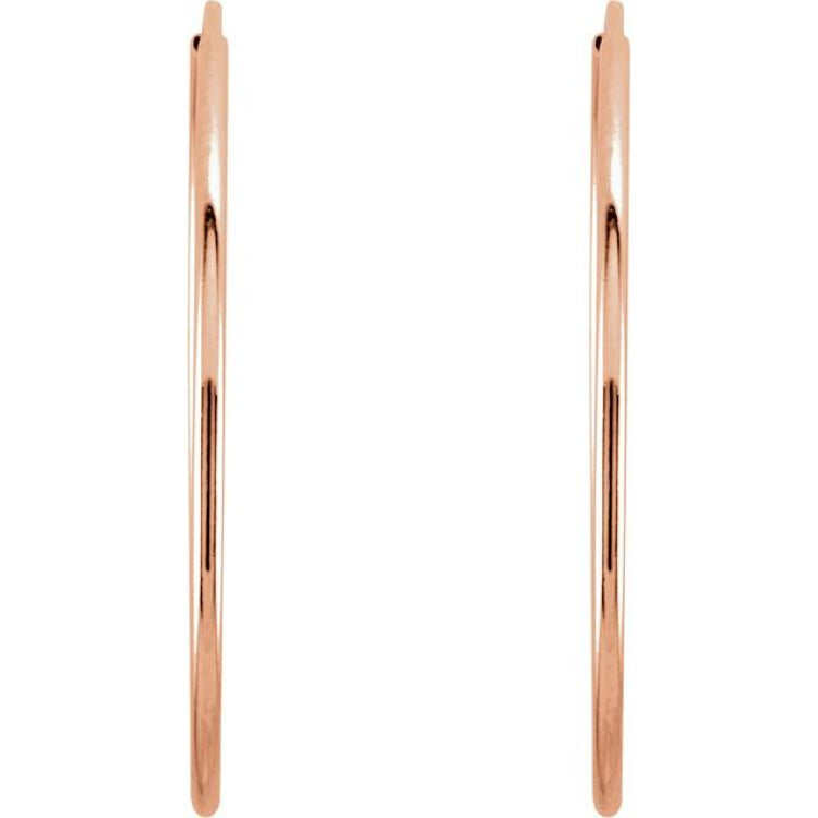14K Rose Endless Tube 24 mm Hoop Earring