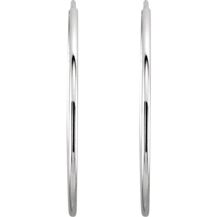 14K White Endless Tube 24 mm Hoop Earring