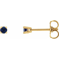 14K Yellow 2.5 mm Natural Blue Sapphire Earrings