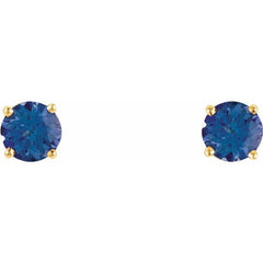 14K Yellow 5 mm Natural Tanzanite Earrings