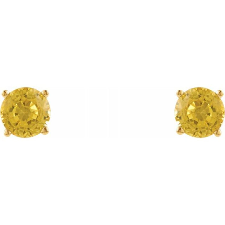 14K Yellow 5 mm Natural Yellow Sapphire Earrings