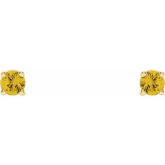 14K Yellow 2.5 mm Natural Yellow Sapphire Earrings