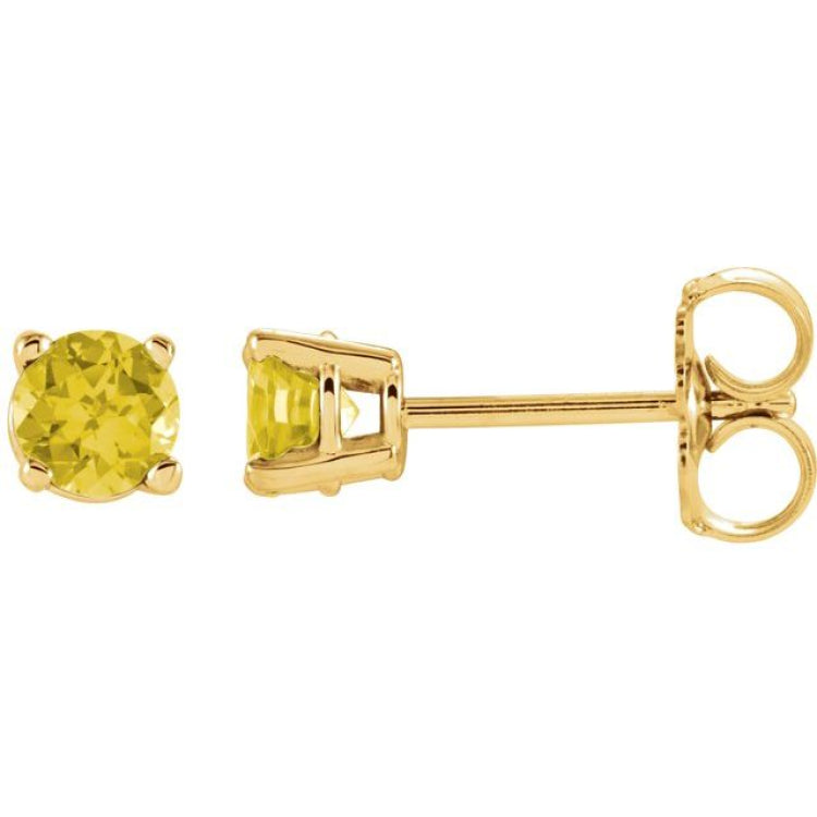 14K Yellow 4 mm Natural Yellow Sapphire Earrings