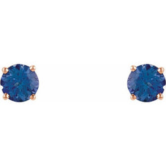 14K Rose 5 mm Natural Tanzanite Earrings