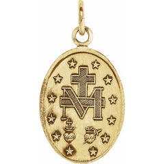 14K Yellow 9x6 mm Oval Miraculous Medal