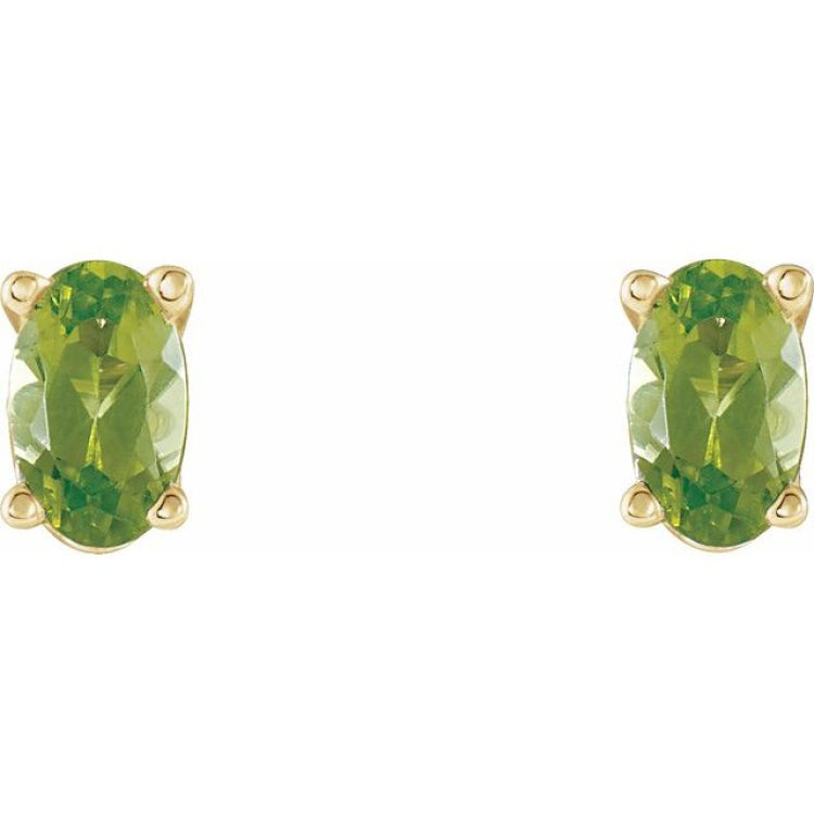 14K Yellow Natural Peridot Earrings