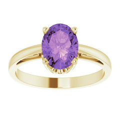 14K Yellow Natural Amethyst Ring