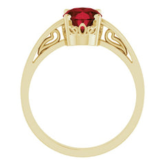 14K Yellow Natural Mozambique Garnet Ring