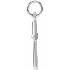 14K White Cross Pendant