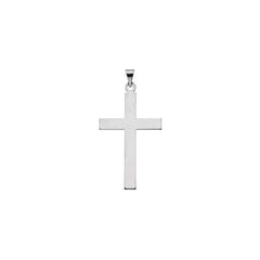 14K White 39 x 25 mm Cross Pendant
