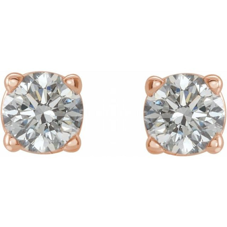 14K Rose 1/5 CTW Natural Diamond Earrings